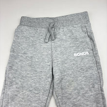 Load image into Gallery viewer, Unisex Bonds, grey marle track pants, elasticated, Inside leg: 30.5cm, GUC, size 2,  
