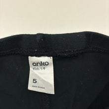 Load image into Gallery viewer, Girls Anko, black stretchy leggings, Inside leg: 39cm, GUC, size 5,  