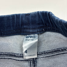 Load image into Gallery viewer, Boys Anko, stretch knit denim jeans, elasticated, Inside leg: 40cm, GUC, size 4,  