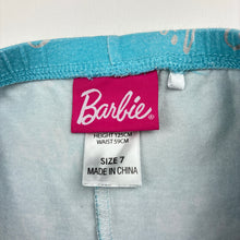 Load image into Gallery viewer, Girls Barbie, stretchy leggings, elasticated, Inside leg: 46cm, FUC, size 7,  