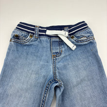 Load image into Gallery viewer, Boys Carters, blue denim jeans, elasticated, Inside leg: 26cm, light wear on cuffs, FUC, size 1-2,  
