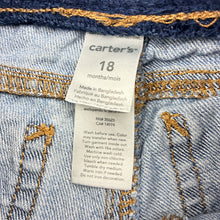 Load image into Gallery viewer, Boys Carters, blue denim jeans, elasticated, Inside leg: 26cm, light wear on cuffs, FUC, size 1-2,  