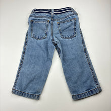 Load image into Gallery viewer, Boys Carters, blue denim jeans, elasticated, Inside leg: 26cm, light wear on cuffs, FUC, size 1-2,  