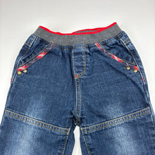 Load image into Gallery viewer, Boys Woolies Babes, dark denim jeans, elasticated, Inside leg: 25.5cm, GUC, size 2,  