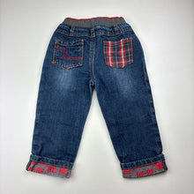 Load image into Gallery viewer, Boys Woolies Babes, dark denim jeans, elasticated, Inside leg: 25.5cm, GUC, size 2,  