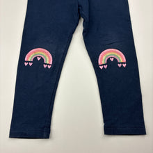 Load image into Gallery viewer, Girls Anko, navy fleece lined leggings, Inside leg: 30cm, FUC, size 3,  