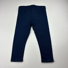 Load image into Gallery viewer, Girls Anko, navy fleece lined leggings, Inside leg: 30cm, FUC, size 3,  