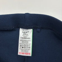 Load image into Gallery viewer, Girls Next, navy ribbed leggings, elasticated, Inside leg: 41cm, EUC, size 5-6,  