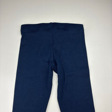 Load image into Gallery viewer, Girls Next, navy ribbed leggings, elasticated, Inside leg: 41cm, EUC, size 5-6,  