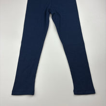 Load image into Gallery viewer, Girls Next, navy ribbed leggings, elasticated, Inside leg: 41cm, EUC, size 5-6,  