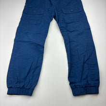 Load image into Gallery viewer, Boys Country Road, blue stretch cotton casual pants, elasticated, Inside leg: 45cm, GUC, size 7,  