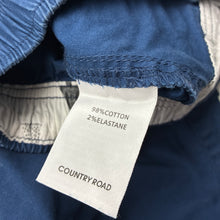 Load image into Gallery viewer, Boys Country Road, blue stretch cotton casual pants, elasticated, Inside leg: 45cm, GUC, size 7,  