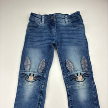Load image into Gallery viewer, Girls POCO PIANO, blue stretch denim jeans, adjustable, Inside leg: 40.5cm, FUC, size 4,  