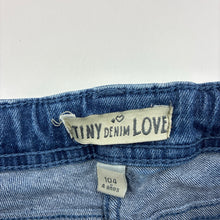 Load image into Gallery viewer, Girls POCO PIANO, blue stretch denim jeans, adjustable, Inside leg: 40.5cm, FUC, size 4,  