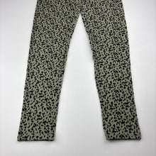 Load image into Gallery viewer, Girls Anko, green &amp; black flocked leggings, Inside leg: 56cm, EUC, size 12,  