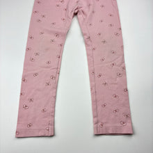 Load image into Gallery viewer, Girls Uniqlo, pink stretchy leggings, butterflies, Inside leg: 41cm, FUC, size 4,  