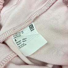 Load image into Gallery viewer, Girls Uniqlo, pink stretchy leggings, butterflies, Inside leg: 41cm, FUC, size 4,  