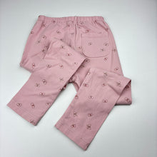 Load image into Gallery viewer, Girls Uniqlo, pink stretchy leggings, butterflies, Inside leg: 41cm, FUC, size 4,  