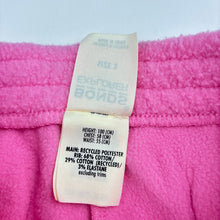 Load image into Gallery viewer, Girls Bonds, EXPLORER pink fleece track pants, elasticated, Inside leg: 37.5cm, EUC, size 3,  