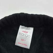 Load image into Gallery viewer, Girls Mango, black fleece lined leggings, Inside leg: 35cm, EUC, size 3,  