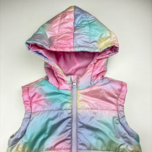 Load image into Gallery viewer, Girls Anko, pastel rainbow hooded vest / sleeveless jacket, GUC, size 4,  