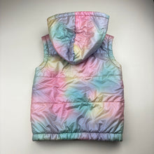 Load image into Gallery viewer, Girls Anko, pastel rainbow hooded vest / sleeveless jacket, GUC, size 4,  