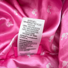 Load image into Gallery viewer, Girls Barbie, colourful hooded jacket / coat, light marks on cuffs, FUC, size 5,  