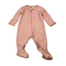 Load image into Gallery viewer, Girls Anko, pink pointelle cotton zip coverall / romper, EUC, size 0000,  