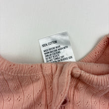 Load image into Gallery viewer, Girls Anko, pink pointelle cotton zip coverall / romper, EUC, size 0000,  