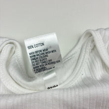 Load image into Gallery viewer, Unisex Anko, white ribbed cotton bodysuit / romper, EUC, size 1,  