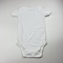 Load image into Gallery viewer, Unisex Anko, white ribbed cotton bodysuit / romper, EUC, size 1,  