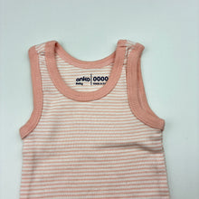 Load image into Gallery viewer, Girls Anko, pink stripe organic cotton singlet top, EUC, size 0000,  