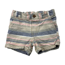 Load image into Gallery viewer, Unisex Carters, striped cotton shorts, adjustable, GUC, size 12 months,  