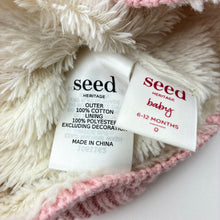Load image into Gallery viewer, Girls Seed, fleece lined knitted cotton winter hat / beanie, EUC, size 0,  