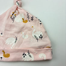 Load image into Gallery viewer, Girls Anko, pink cotton hat / beanie, swans, EUC, size 0,  