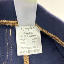 Load image into Gallery viewer, Unisex Dymples, stretchy leggings / bottoms, elasticated, EUC, size 000,  