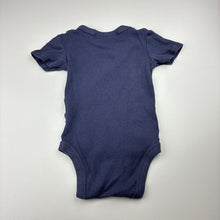 Load image into Gallery viewer, Unisex Higgledee, blue ribbed cotton bodysuit / romper, GUC, size 0,  