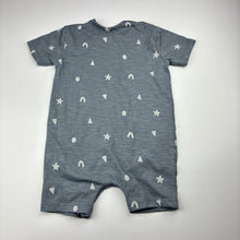 Load image into Gallery viewer, Unisex George, grey cotton romper, GUC, size 0,  