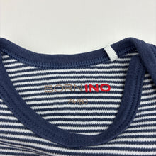 Load image into Gallery viewer, Unisex BORNINO, navy stripe soft cotton bodysuit / romper, EUC, size 0-1,  