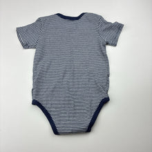 Load image into Gallery viewer, Unisex BORNINO, navy stripe soft cotton bodysuit / romper, EUC, size 0-1,  