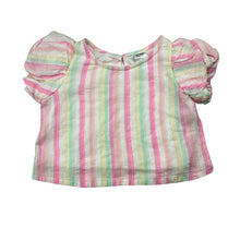 Load image into Gallery viewer, Girls Anko, lined cotton / metallic stripe top, small mark left sleeve, FUC, size 2,  