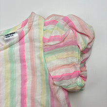 Load image into Gallery viewer, Girls Anko, lined cotton / metallic stripe top, small mark left sleeve, FUC, size 2,  