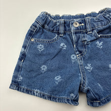 Load image into Gallery viewer, Girls Anko, floral denim shorts, adjustable, GUC, size 1,  