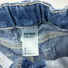 Load image into Gallery viewer, Girls Anko, floral denim shorts, adjustable, GUC, size 1,  