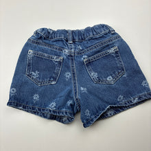 Load image into Gallery viewer, Girls Anko, floral denim shorts, adjustable, GUC, size 1,  