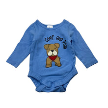 Load image into Gallery viewer, Boys Dymples, stretchy bodysuit / romper, dog, EUC, size 0000,  