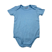 Load image into Gallery viewer, Boys BORNINO, blue cotton bodysuit / romper, EUC, size 0-1,  