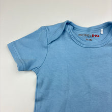 Load image into Gallery viewer, Boys BORNINO, blue cotton bodysuit / romper, EUC, size 0-1,  