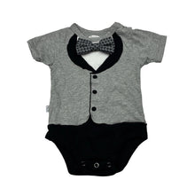 Load image into Gallery viewer, Boys Frenchie Mini Couture, novelty cotton bodysuit / romper, GUC, size 0,  