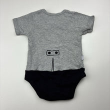 Load image into Gallery viewer, Boys Frenchie Mini Couture, novelty cotton bodysuit / romper, GUC, size 0,  